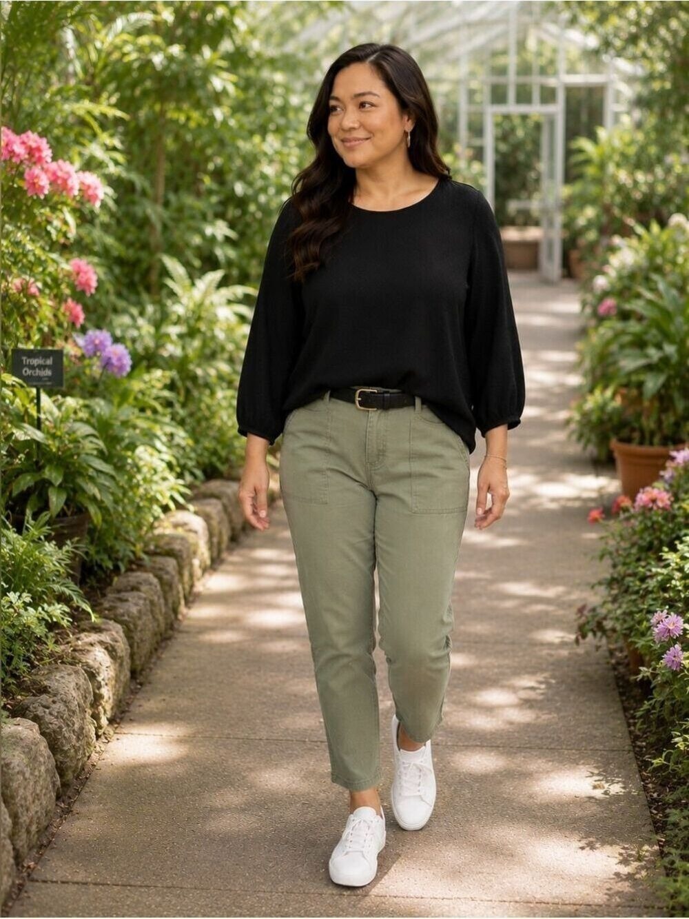 Croft & Barrow Black Textured Blouse 1X Plus Size Quiet Luxury Office Chic